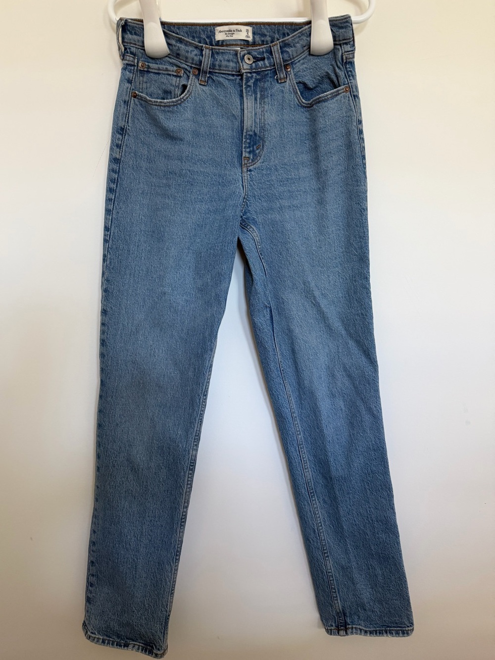 Abercrombie Curve Love Mid Rise Straight Jeans